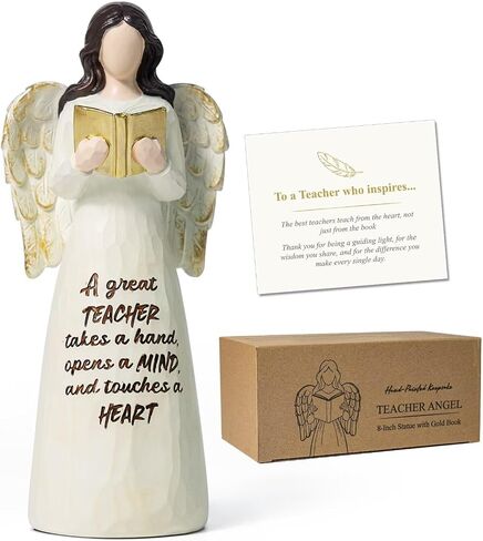 Teacher Gifts for Women, Angel Figurines for Teacher Appreciation Gifts, Thank You Teachers Gift for Birthday,Teachers Day from Students for Home Tabletop Shelf Decor, White, Resin in Kuwait