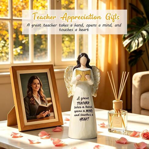Teacher Gifts for Women, Angel Figurines for Teacher Appreciation Gifts, Thank You Teachers Gift for Birthday,Teachers Day from Students for Home Tabletop Shelf Decor, White, Resin in Kuwait