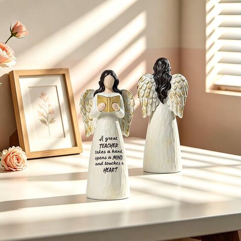 Teacher Gifts for Women, Angel Figurines for Teacher Appreciation Gifts, Thank You Teachers Gift for Birthday,Teachers Day from Students for Home Tabletop Shelf Decor, White, Resin in Kuwait