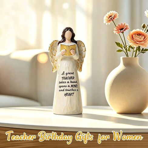 Teacher Gifts for Women, Angel Figurines for Teacher Appreciation Gifts, Thank You Teachers Gift for Birthday,Teachers Day from Students for Home Tabletop Shelf Decor, White, Resin in Kuwait