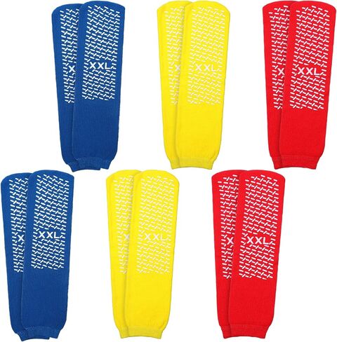 6 Pairs 2XL Large Slipper Socks Non Slip Hospital Socks with Grips for Women Men Non-Skid Gripper Sock Ankle Sock Slip Stop Safety Single Tread SlipperSocks for Adults Home Hospital Elderly in Saudi Arabia