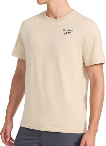Reebok Men's Graphic Crewneck T-Shirt, Standard Fit, Lightweight Cotton-Poly Jersey Fabric in Kuwait