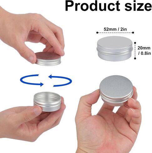 150 PCS 1 Ounce Aluminum Tins with Screw Tops, Round metal tin with Screw Lids, 1 oz Round Cans with Lid for Cosmetics, Lip Balm, Spices, and More(Silver) in Saudi Arabia