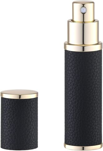 Fusupak Travel Perfume Bottle Refillable - Mini Leather Cologne Atomizer Sprayer Portable - Empty Small Size Fragrance Pump Dispenser Container for Coffee Spray Bottle - Small Refill 10ml Black 1 PC in Saudi Arabia