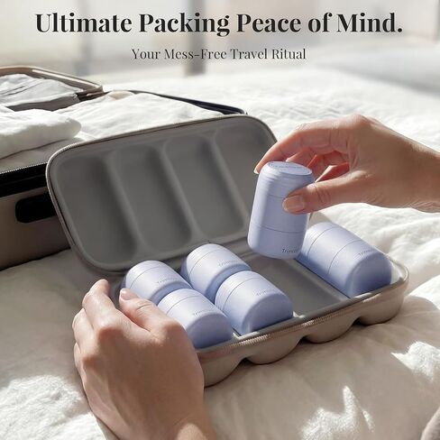 Travel Toiletry Jar Set - 6Pcs Leakproof Travle Containers, Dual - Includes 4 x 30ml, 2x60ml & 10 x Magnetic Labels, Blue in Saudi Arabia