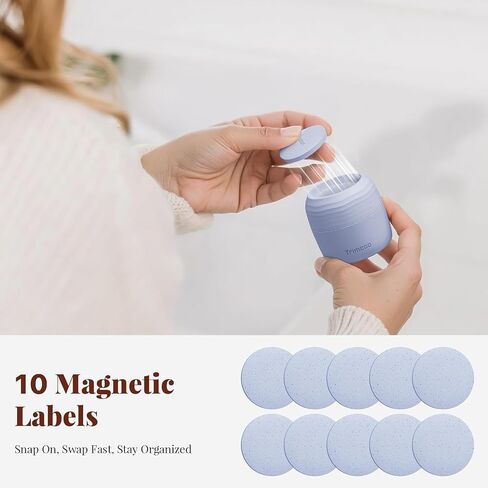 Travel Toiletry Jar Set - 6Pcs Leakproof Travle Containers, Dual - Includes 4 x 30ml, 2x60ml & 10 x Magnetic Labels, Blue in Saudi Arabia