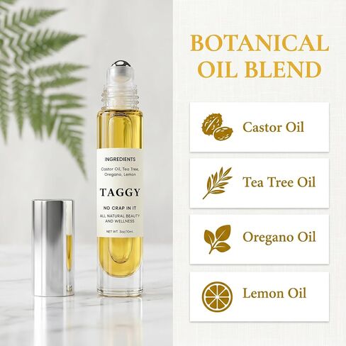 Taggy Roller for Skin - Botanical Skin Care Roller with Castor Oil, Tea Tree, Oregano & Lemon for Smooth & Refreshed Looking Skin - 10mL in Saudi Arabia