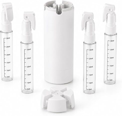 4-in-1 30ML Travel Size Dispenser Toiletries Bottles Set, Leak-Proof Refillable Containers Dispensers Labels Portable Toiletry Organizer Cup for Shampoo, Lotion, Soap Travel Essentials in Saudi Arabia