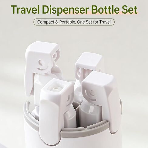 4-in-1 30ML Travel Size Dispenser Toiletries Bottles Set, Leak-Proof Refillable Containers Dispensers Labels Portable Toiletry Organizer Cup for Shampoo, Lotion, Soap Travel Essentials in Saudi Arabia