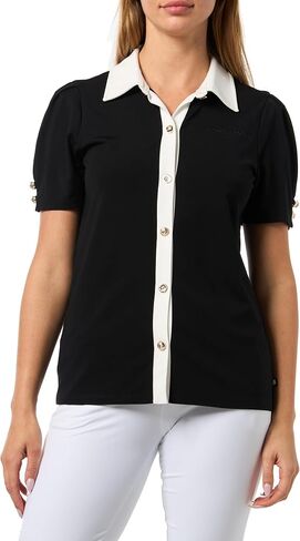 Karl Lagerfeld Women's Contrast Collar Iconic Classic Blouse in Kuwait