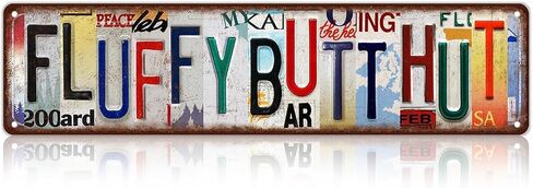 Vintage Fluffy Butt Hut Street Sign Chicken Coop Wall Decor Metal Tin Signs in Saudi Arabia