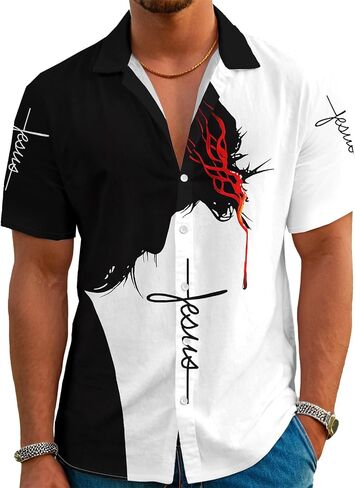 Hawaiian Shirts for Men Short Sleeve Casual Novelty Printed Hawaiian Shirt Button Down Aloha Shirts in Saudi Arabia