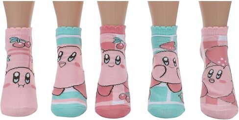 مجموعة جوارب الكاحل للسيدات من Bioworld Kirby Hearts & Cherries مكونة من 5 أزواج in Kuwait