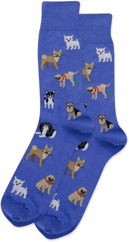 Hot Sox Dogs Of The World Socks, Blue, 1 Pair, Men Shoe 6-12.5 in Kuwait