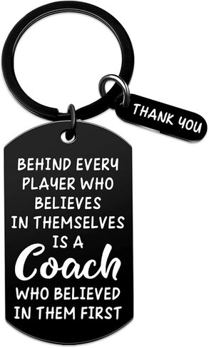 Keychains Gifts Coach Appreciation Gift Thank You Keychain Gift for Hockey Baseball Soccer Football Volleyball Team Fitness Instructor Valentine's Day Keyring (Black) in Saudi Arabia