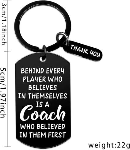 Keychains Gifts Coach Appreciation Gift Thank You Keychain Gift for Hockey Baseball Soccer Football Volleyball Team Fitness Instructor Valentine's Day Keyring (Black) in Saudi Arabia