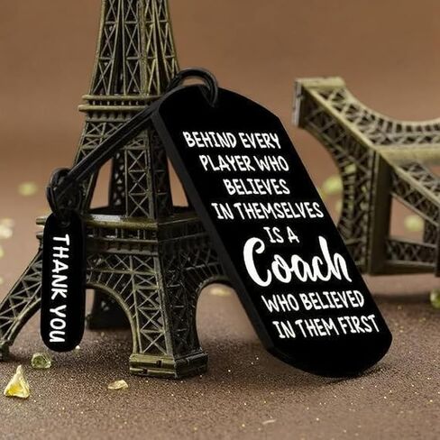 Keychains Gifts Coach Appreciation Gift Thank You Keychain Gift for Hockey Baseball Soccer Football Volleyball Team Fitness Instructor Valentine's Day Keyring (Black) in Saudi Arabia