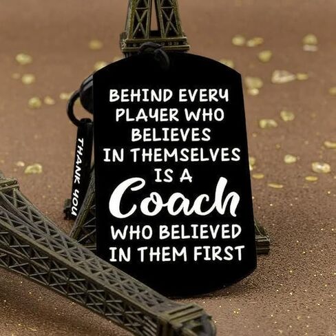 Keychains Gifts Coach Appreciation Gift Thank You Keychain Gift for Hockey Baseball Soccer Football Volleyball Team Fitness Instructor Valentine's Day Keyring (Black) in Saudi Arabia