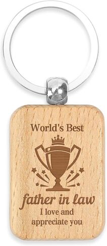 Father in Law Christmas Gifts,Gifts for Father in Law Wooden Keychain,Gift for Dads,Dads Christmas Presents,Daddy Present from Daughter,Valentines Day Presents for Him,Mens Present for Christmas in Saudi Arabia