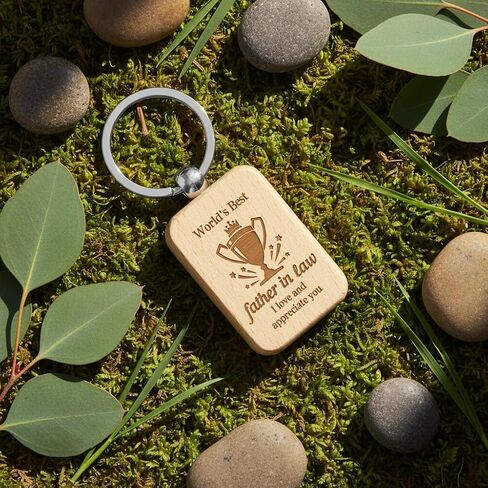 Father in Law Christmas Gifts,Gifts for Father in Law Wooden Keychain,Gift for Dads,Dads Christmas Presents,Daddy Present from Daughter,Valentines Day Presents for Him,Mens Present for Christmas in Saudi Arabia