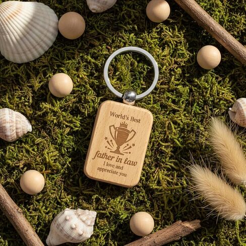 Father in Law Christmas Gifts,Gifts for Father in Law Wooden Keychain,Gift for Dads,Dads Christmas Presents,Daddy Present from Daughter,Valentines Day Presents for Him,Mens Present for Christmas in Saudi Arabia