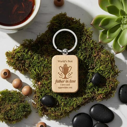 Father in Law Christmas Gifts,Gifts for Father in Law Wooden Keychain,Gift for Dads,Dads Christmas Presents,Daddy Present from Daughter,Valentines Day Presents for Him,Mens Present for Christmas in Saudi Arabia