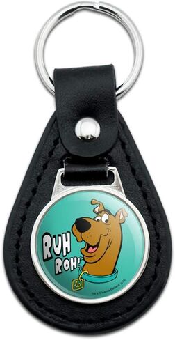 Black Leather Scooby-Doo Ruh Roh Keychain in Kuwait