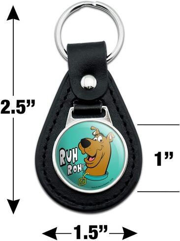 Black Leather Scooby-Doo Ruh Roh Keychain in Kuwait
