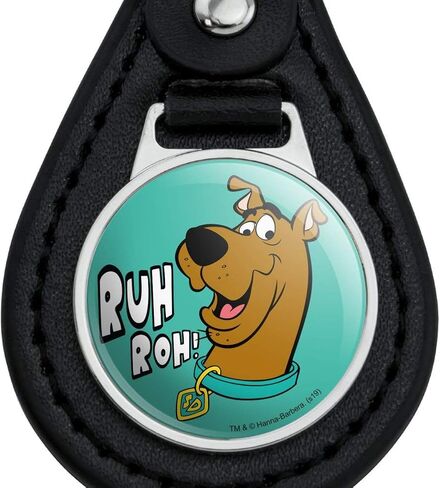 Black Leather Scooby-Doo Ruh Roh Keychain in Kuwait