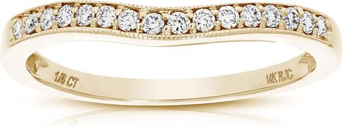VIR JEWELS خاتم زفاف ماسي من 0.16 قيراط إلى 0.50 قيراط للنساء، خاتم زفاف ماسي دائري مموج في مجموعة شوكات ذهبية عيار 14 قيراط، مقاس 4.5-10 in Kuwait