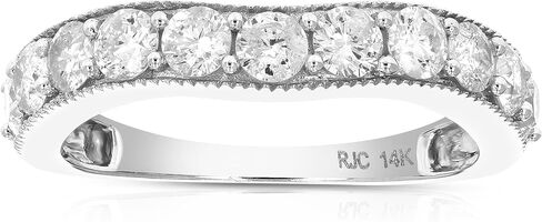 VIR JEWELS خاتم زفاف ماسي من 0.16 قيراط إلى 0.50 قيراط للنساء، خاتم زفاف ماسي دائري مموج في مجموعة شوكات ذهبية عيار 14 قيراط، مقاس 4.5-10 in Kuwait