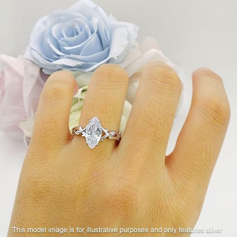 Art Deco Marquise Split Shank Infinity Twisted Vintage Style Cubic Zirconia Wedding Engagement Ring Solid 925 Sterling Silver in Saudi Arabia