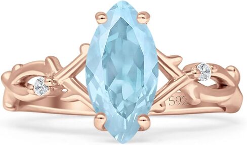 Art Deco Marquise Split Shank Infinity Twisted Vintage Style Cubic Zirconia Wedding Engagement Ring Solid 925 Sterling Silver in Saudi Arabia