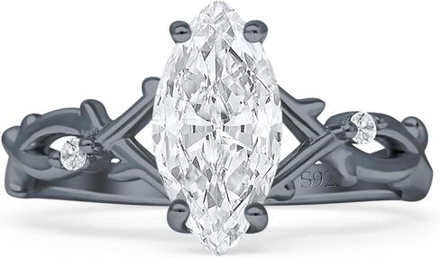 Art Deco Marquise Split Shank Infinity Twisted Vintage Style Cubic Zirconia Wedding Engagement Ring Solid 925 Sterling Silver in Saudi Arabia