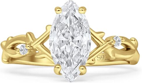 Art Deco Marquise Split Shank Infinity Twisted Vintage Style Cubic Zirconia Wedding Engagement Ring Solid 925 Sterling Silver in Saudi Arabia