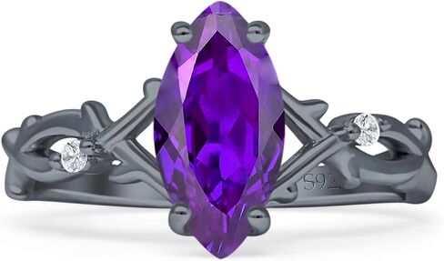 Art Deco Marquise Split Shank Infinity Twisted Vintage Style Cubic Zirconia Wedding Engagement Ring Solid 925 Sterling Silver in Saudi Arabia