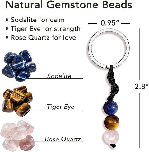 Boyfriend Crystal Keychain, Natural Gemstone Beads for Him, Cute Key Ring Charm Gift, Valentine’s Day Gift for Him in Saudi Arabia