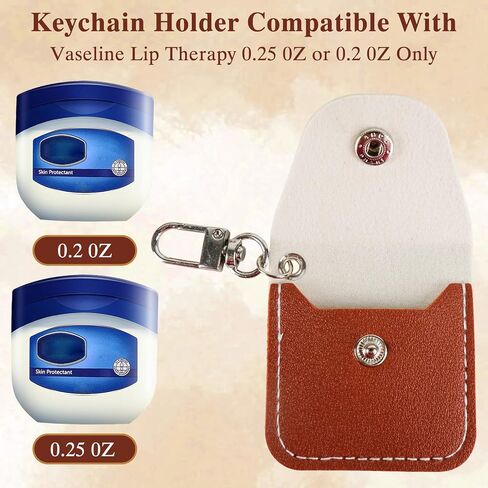 3PCS Keychain Holder Compatible with Vaseline Lip Suitable 0.2oz and 0.25oz Lip,Compact Lip Leather Bag in Saudi Arabia