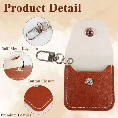 3PCS Keychain Holder Compatible with Vaseline Lip Suitable 0.2oz and 0.25oz Lip,Compact Lip Leather Bag in Saudi Arabia