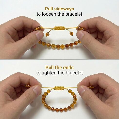 8 Year Old Girl Birthday Gift - Adjustable Baltic Amber Bracelet for Girls - Genuine Beaded Jewelry Gifts for 8 Year Old Girls - Handmade Happy Birthday Bracelets - Cognac Color, Polished Beads in Saudi Arabia