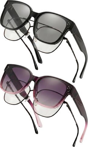 Yogo Vision Fit Over Polarized Sunglasses Over Glasses for Women Wear Over Eyeglasses Oversized Wraparound UV400 Sun Glasses in Kuwait