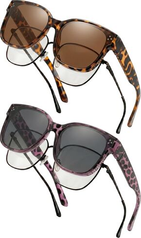 Yogo Vision Fit Over Polarized Sunglasses Over Glasses for Women Wear Over Eyeglasses Oversized Wraparound UV400 Sun Glasses in Kuwait