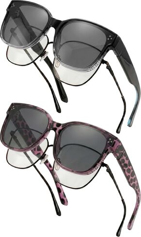Yogo Vision Fit Over Polarized Sunglasses Over Glasses for Women Wear Over Eyeglasses Oversized Wraparound UV400 Sun Glasses in Kuwait