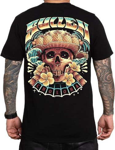 تي شيرت رجالي من Sullen Skulloha Choloha Series Tattoo Lifestyle Artist جرافيك ممتاز بأكمام قصيرة in Kuwait