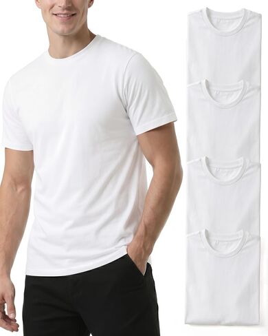 NY Threads Mens T-Shirts Casual 5 Pack Cotton Blend Crewneck Short Sleeve Basic Tees Soft and Breathable in Saudi Arabia