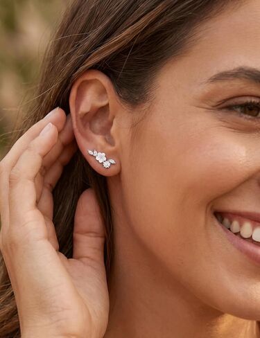 Cartilage Earrings for Women Hypoallergenic - 925 Sterling Silver Post Helix Tragus Conch Piercing Jewelry Flat Back Stud Earring for Sensitive Ears Climbers Earrings for Women 20G in Kuwait