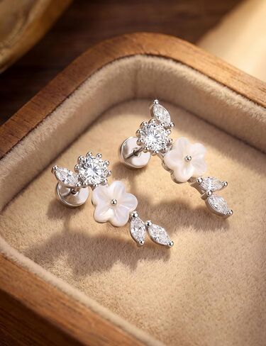 Cartilage Earrings for Women Hypoallergenic - 925 Sterling Silver Post Helix Tragus Conch Piercing Jewelry Flat Back Stud Earring for Sensitive Ears Climbers Earrings for Women 20G in Kuwait