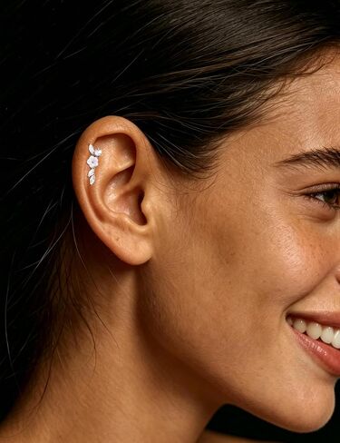 Cartilage Earrings for Women Hypoallergenic - 925 Sterling Silver Post Helix Tragus Conch Piercing Jewelry Flat Back Stud Earring for Sensitive Ears Climbers Earrings for Women 20G in Kuwait