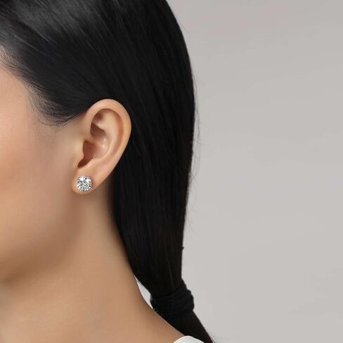 1 CTW Solitaire Round Stud Earrings in Saudi Arabia