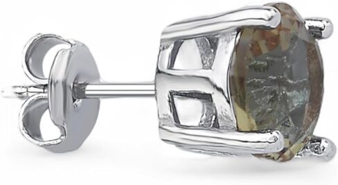 Color-Change Round Stud Earrings in 925 Sterling Silver | Turkish Diaspore Zultanite Earrings for Women | Rhodium, Gold, or Rose Gold Plated | 6x6 mm or 8x8 mm in Kuwait